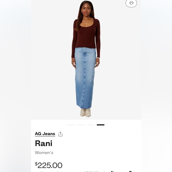 NWOT AG Rani Blue Maxi Denim Skirt Sz 29 Raw Hem Originally $225